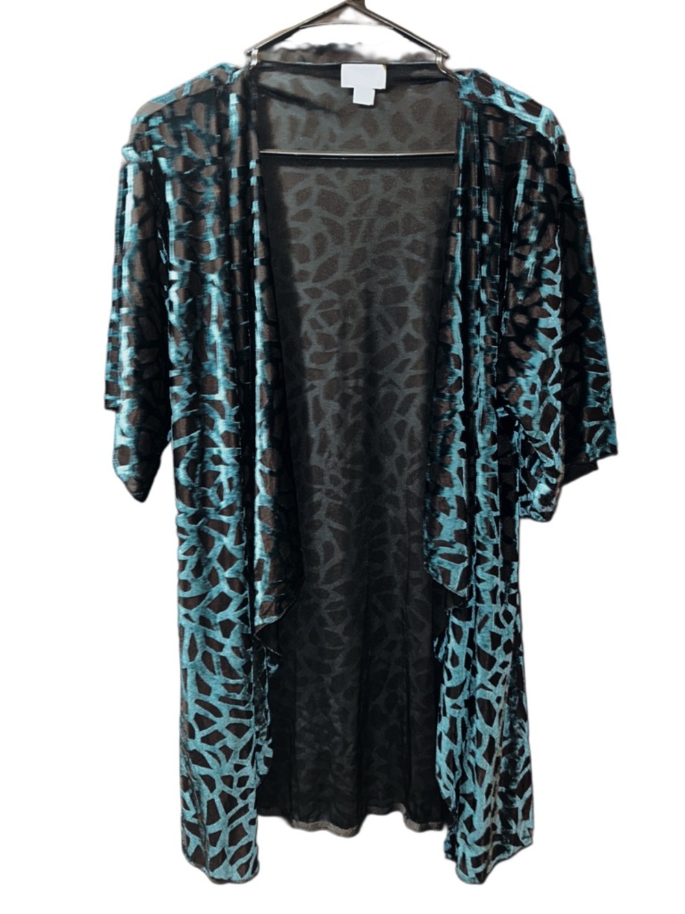 Lularoe Black Fringe Hem Animal Print Kimono